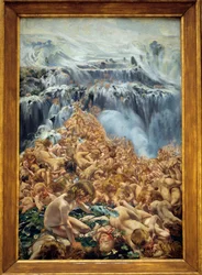 A geleira, a torrente Parte esquerda do tríptico "o riacho" de Leon Henri Frederic (1856-1940) (ec.belg) 1890-1899 Sol. 2,05x1,27 m Bruxelas, Museu Real de Belas Artes