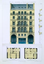 Casa de cidade de italianos em Paris, de &39;cidade e casas de campo baseadas nas casas modernas de Paris&39;, c.1864