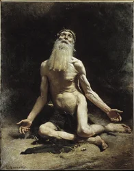Job - Pintura por Leon Bonnat (1833-1922), óleo sobre tela