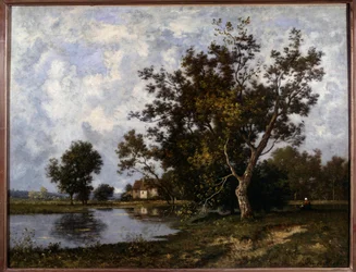 Landscape a la Mare Painting by Leon Richet (1847-1907) Colecção Privada do século XX