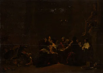 Pashur ferindo Jeremias no Templo, c.1648 (óleo sobre painel)