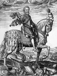 Henri IV (1553-1610) Rei francês em 1589-1610, gravura de Leonard Gaultier