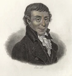 Retrato de Abbe Gaultier (1746-1818), professor e metodologista do ensino geral francês. Em "Retratos de Homens Úteis".