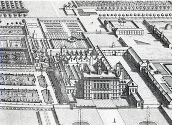 Badminton House no Condado de Gloucester, gravado por Johannes Kip (detalhe de 192764)