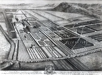 Casa de Chatsworth, gravada por Johannes Kip