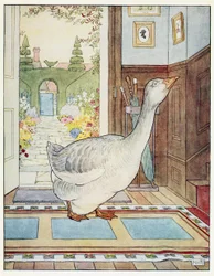 Goosey, Goosey Gander, Onde Devo Vaguear?, de A Nursery Rhyme Picture Book, pub. 1914 (colour litho)