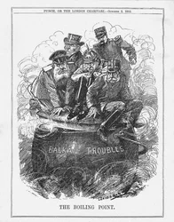 O ponto de ebulição. Revista Punch, 2 de outubro de 1912, 1912