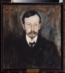 Retrato do Autor Ivan A Bunin (1870-1945) - Pintura de Leonard Viktorovich Turzhansky (1875-1945), óleo sobre tela