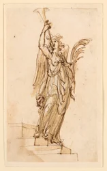Design para Escultura: Trombeta Soprando Anjo