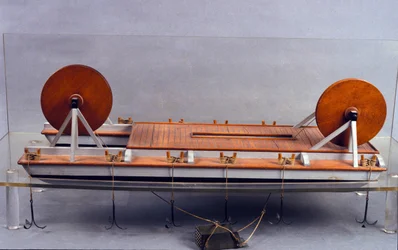 Draga do rio, modelo de Leonard de Vinci (Leonardo da Vinci) (1452 - 1519). Museu de Ciência e Tecnologia, Milão.