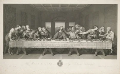 A Última Ceia, desenhada por Teodoro Matteini, gravada por Raphael Morghen (gravura)