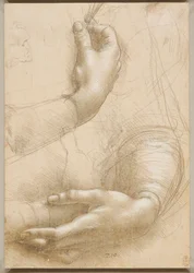 Braços e mãos femininas, c. 1480