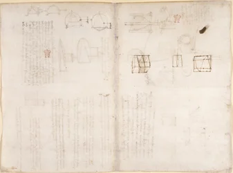 Arundel 263, f.130v, f.133 Página em branco com diagramas, de 