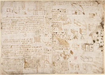 Arundel 263, f.223v Notas e diagramas de 