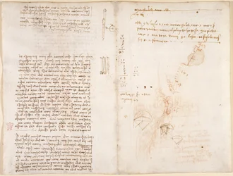 Arundel 263, f.277v, f.272 Notas e esboços sobre mecânica, do 