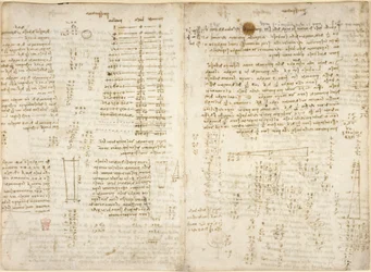 Arundel 263, f.280v, f.279 Notas, diagramas e cálculos matemáticos, intitulados 