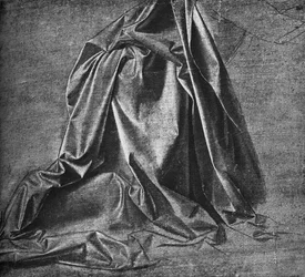 Elenco de Drapery para uma figura ajoelhada à direita, c1470 1945