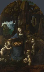 A Madonna of the Rock (para o altar de San Francesco, em Milão). Por volta de 1491 - 92-99 e 1506-08