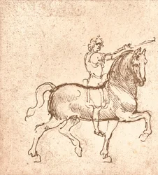 Desenho de um cavalo andando, c1472-c1519 1883