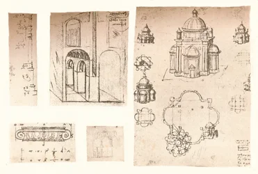 Cinco desenhos arquitetônicos, c1472-c1519 1883