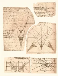 Cinco diagramas que ilustram a teoria da luz e da sombra, c. 1472-c. 1519, 1883