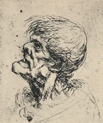 Perfil grotesco à esquerda, c1480 1945