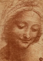Cabeça de mulher ou de Santa Ana, desenho de Leonardo da Vinci, estudo para a cabeça de Santa Ana na pintura de Leonardo Madona com o Menino e Santa Ana, actualmente no Louvre. O desenho encontra-se na Gallerie dell