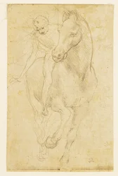Cavalo e cavaleiro, c.1480 (ponta de prata sobre papel preparado)