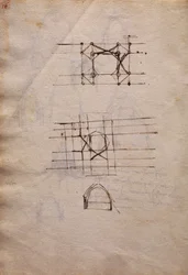 Estudos para lanterna da catedral, do Codex Trivulzianus