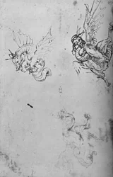 Estudos de um dragão, c1480 1945