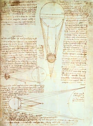 Estudos sobre a iluminação da Lua, fól. 1r do Códice Leicester, c.1506-08