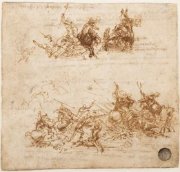 Estudo para a Batalha de Anghiari, ca 1503-1504.