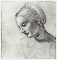 A cabeça de uma Madona, cerca de 1484-1486