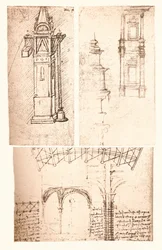 Três desenhos arquitetônicos, c1472-c1519 1883