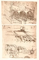Dois desenhos arquitetônicos, c1472-c1519 1883