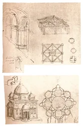 Dois desenhos arquitetônicos, c1472-c1519 1883