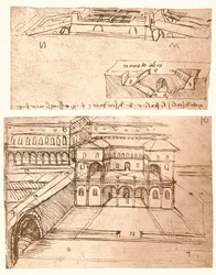 Dois desenhos de planos para cidades, c1472-c1519 1883