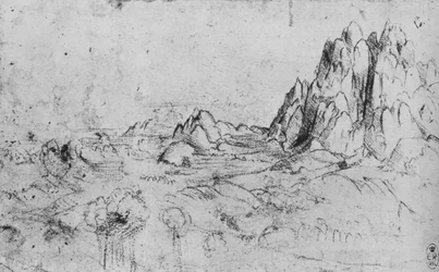 Vista de uma cordilheira, c1480 1945