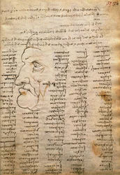 Lista de palavras e perfil masculino, do Codex Trivulzianus