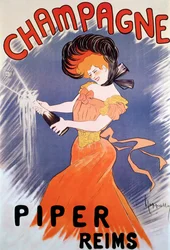 Cartaz publicitário para Piper Champagne, século XX