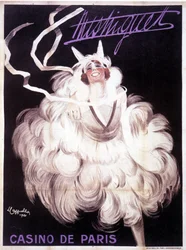 Cartaz mostrando o Mistinguett (Mistinguette) no Casino de Paris