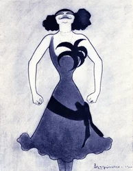 Cartoon da Comediante e Cantora Polar (Emilie Marie Bouchaud) (1874-1939) Desenho de Leonetto Cappiello (1875-1942) 1900