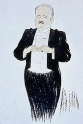 Marcel Prevost (1862-1941) Desenho de romancista francês de Cappiello 1905