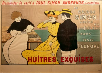 Cartaz publicitário de venda de ostras, por Leonetto Cappiello