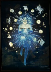 Esboço de propaganda de dispositivo elétrico, de Leonetto Cappiello, desenho com pastéis