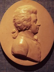 Medalhão de retrato de Wolfgang Amadeus Mozart (1756-91)
