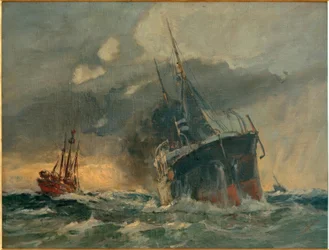 Woermanndampfer passa Elbe 3