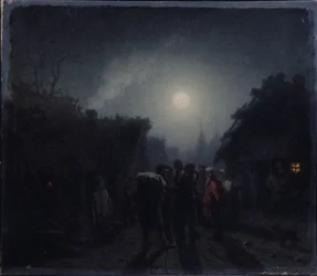 Antes de uma taberna. Cena noturna, 1860s-1870s
