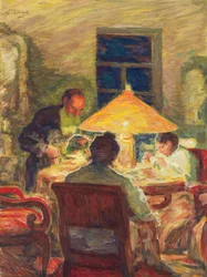 Leo Tolstoi com Sua Família, de Pasternak, Leonid Osipovich (1862-1945). Óleo sobre tela