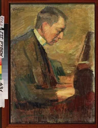 Retrato do compositor Sergei (Serguei) Rachmaninov (Serge Rachmaninoff ou Rakhmaninov) (1873-1943). Obra de Leonid Osipovich Pasternak (1862-1945), óleo sobre tela